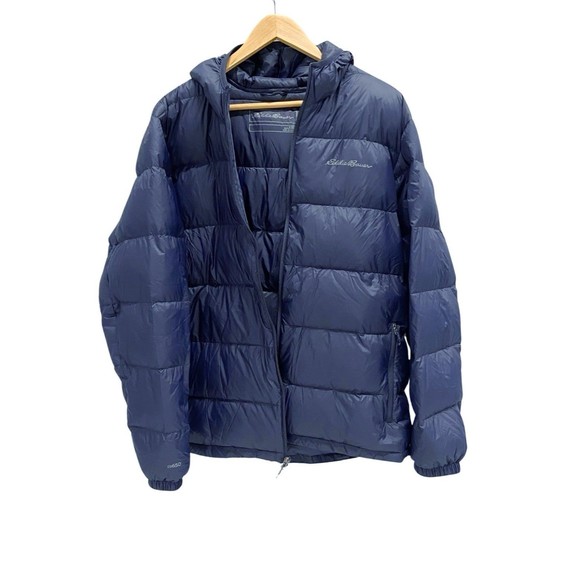 Eddie Bauer | Men’s Wide Channel Hooded Down Jacket EB650, Size XXL, Navy Blue - Picture 2 of 12